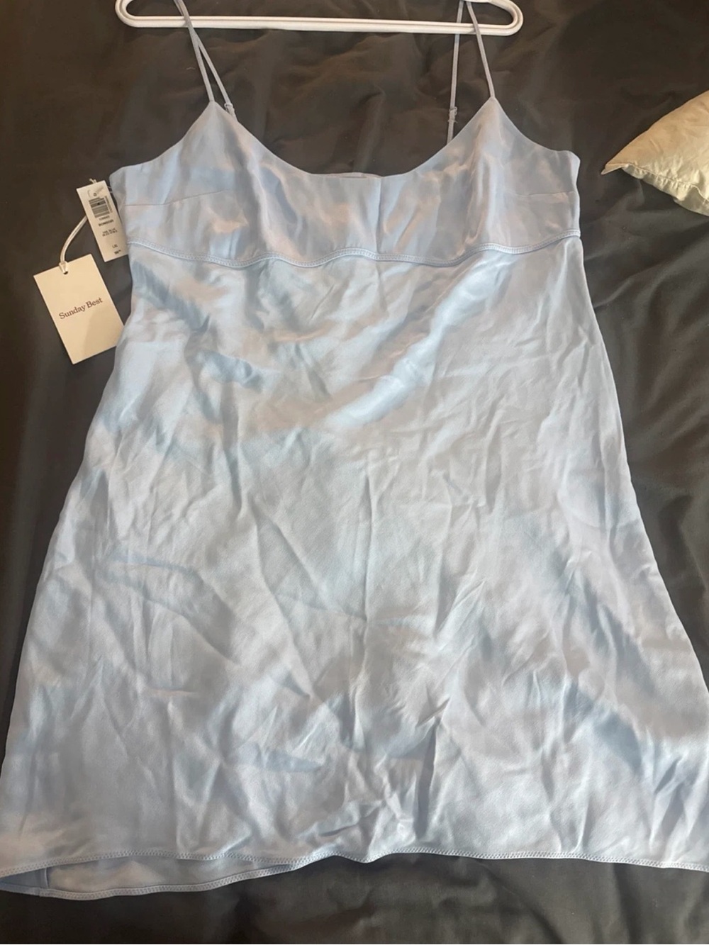 Sunday Best Pale Blue Satin Slip Dress - Women's Intimates